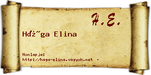 Hága Elina névjegykártya